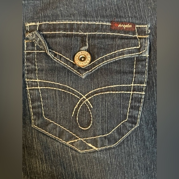 Women's Angels Jeans Size 14 Blue Denim Capris - Picture 10 of 12